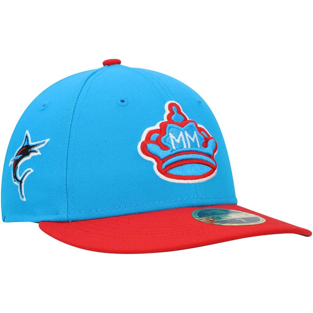 Miami Marlins New Era 59FIFTY City Connect Blue Red Fitted Hat Size 7 1/8